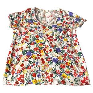 TLA White and Colorful Floral Blouse